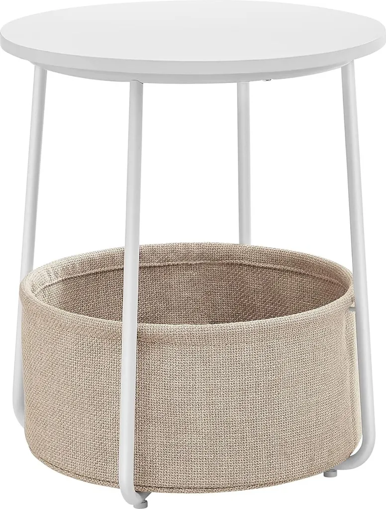 Tavolino da Salotto Moderno VASAGLE - Bianco e Beige con Stoccaggio - 1