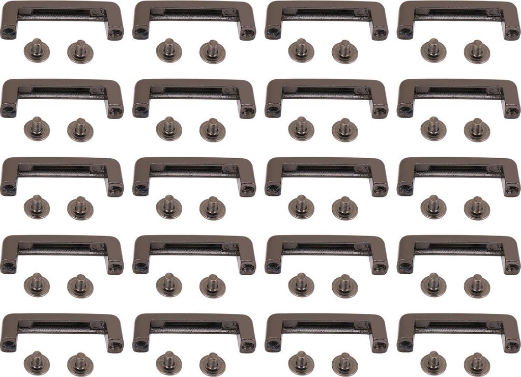 20 Stcs Bogenbrückenschnalle 26x7x6mm Zinklegungsringanschluss mit pH -Schrauben für Beutel Handtasche Brieftasche Kleidung Silber Schwarz