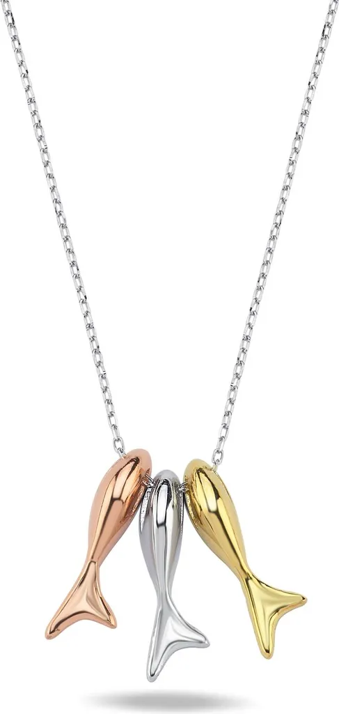 Collier Argent 925 Femme Trois Poissons : Cadeau Idéal pour Anniversaire