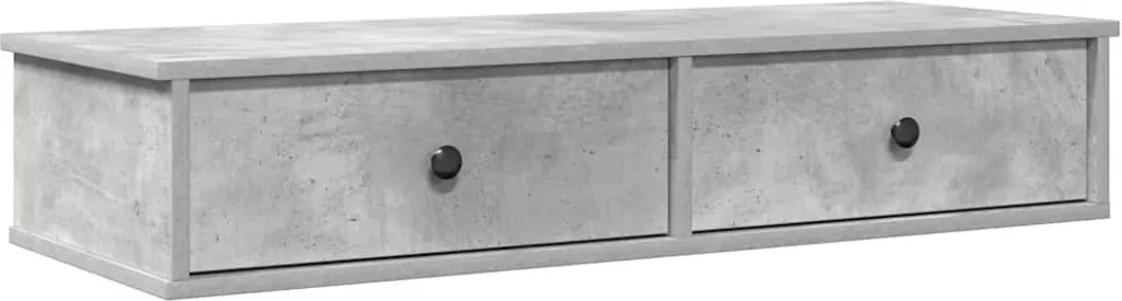 Mensola Sospesa con Cassetti 100x37,5x19 cm vidaXL Grigio Cemento