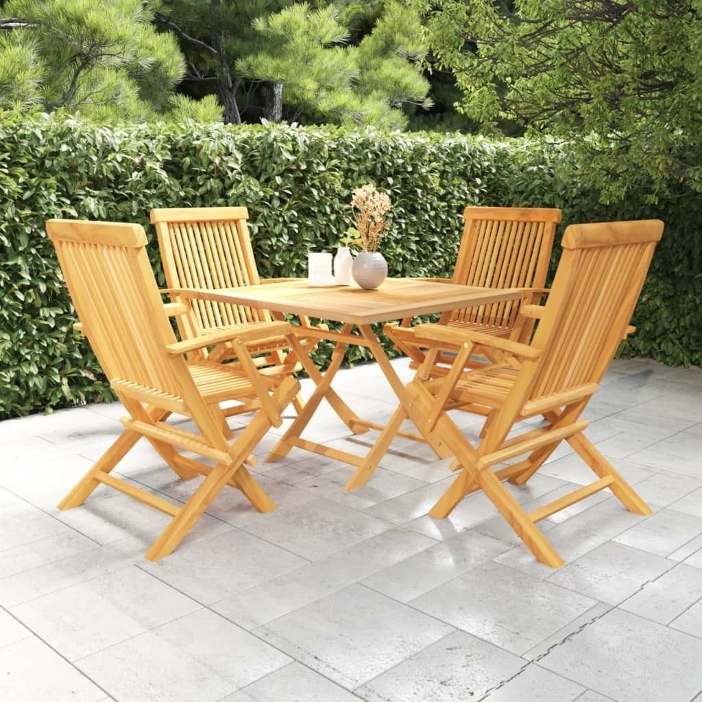 Möbel 5-tlg. Garten-Essgruppe Massivholz Teak - Balkonmöbel 3059584
