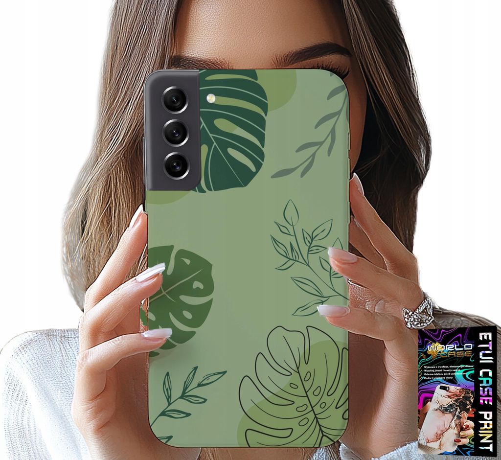 Fall Für Samsung Galaxy S21 Fe - Grüne Blätter Floralen Muster Zurück
