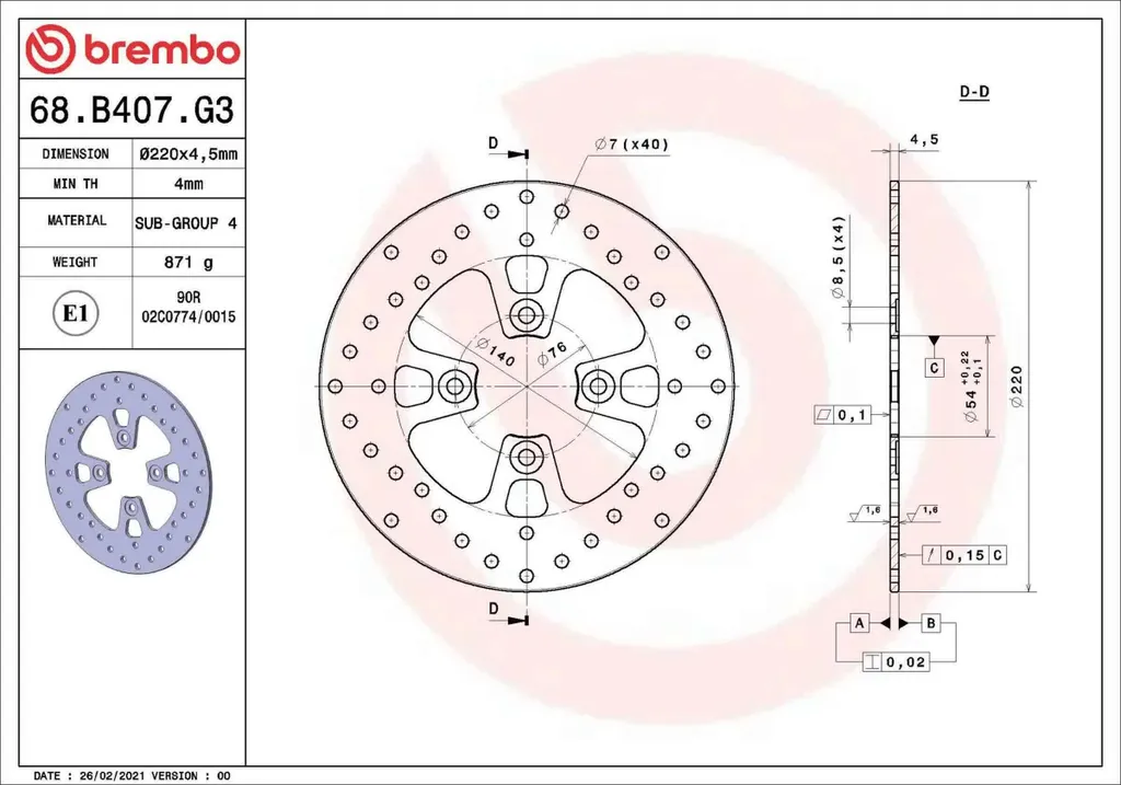 Disque Brembo 68B407G3 : stop aux vibrations et sifflements de frein