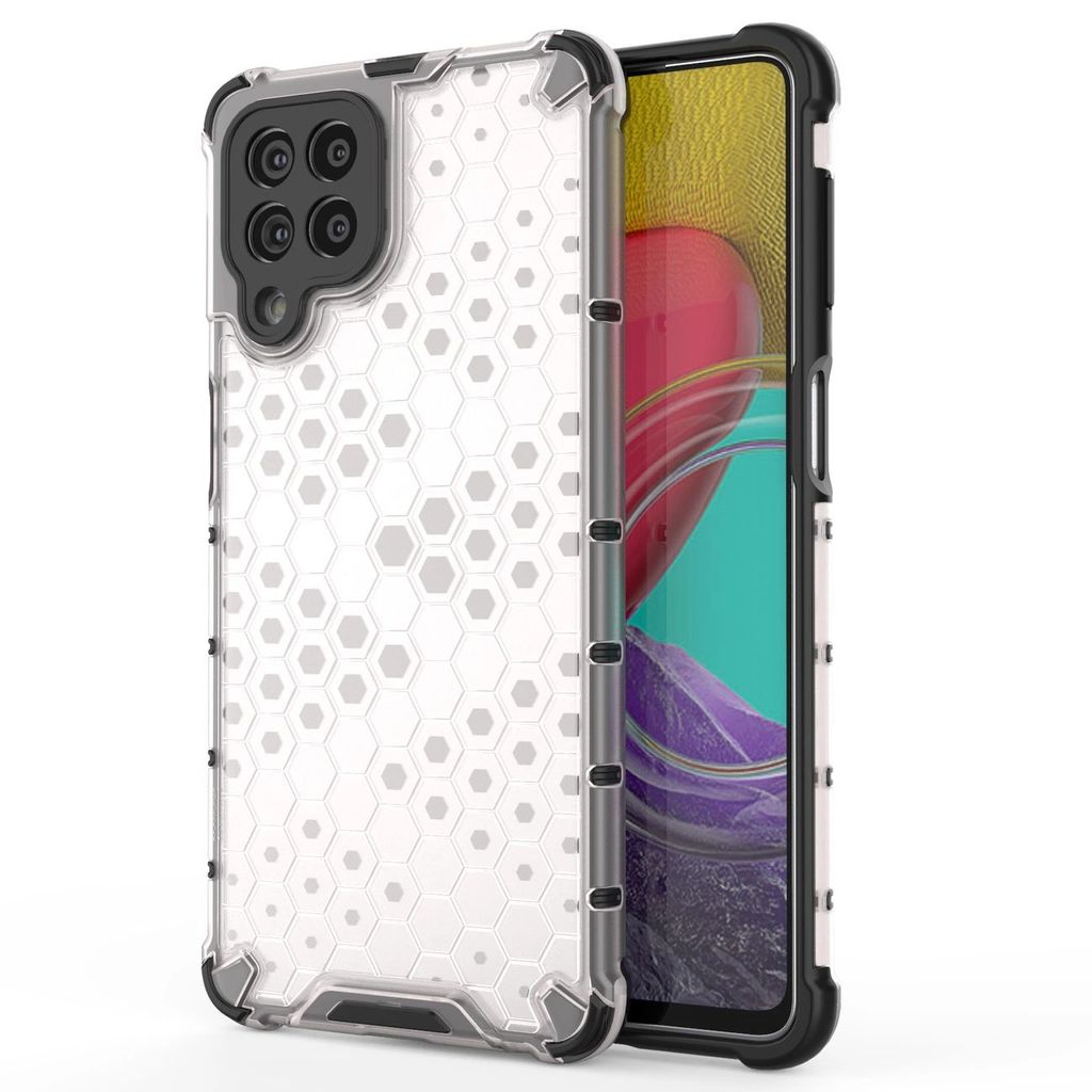 Wabenpanzer-Handyhlle mit Gelrahmen fr Samsung Galaxy M53 5G, transparent