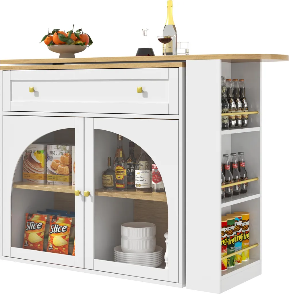 Table de bistrot modulable pour petit espace avec grand rangement blanc - 8
