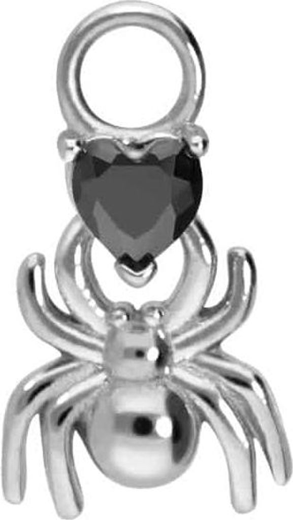 Chirurgenstahl Anhänger für Clicker SPINNE + KRISTALLHERZ