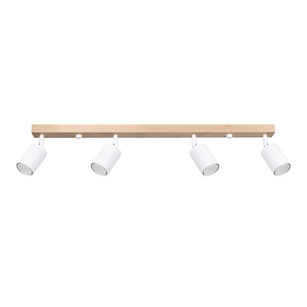 Lampada a Soffitto VERDO 4 Sollux Bianco Legno GU10 - Illuminazione Design