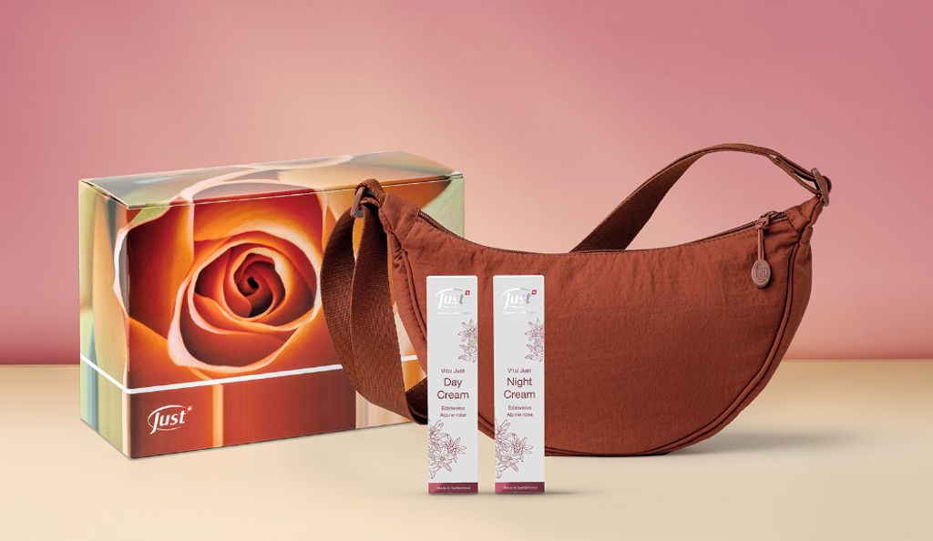 Just Geschenkset Nachtcreme, Tagescreme 2x 30 ml und lässige Tasche in der Geschenkbox