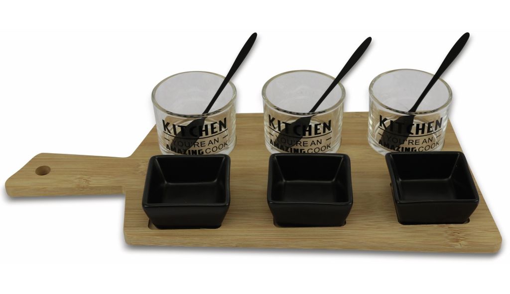 Tablett-Set für Tapas-Häppchen 37 cm 10-tlg.