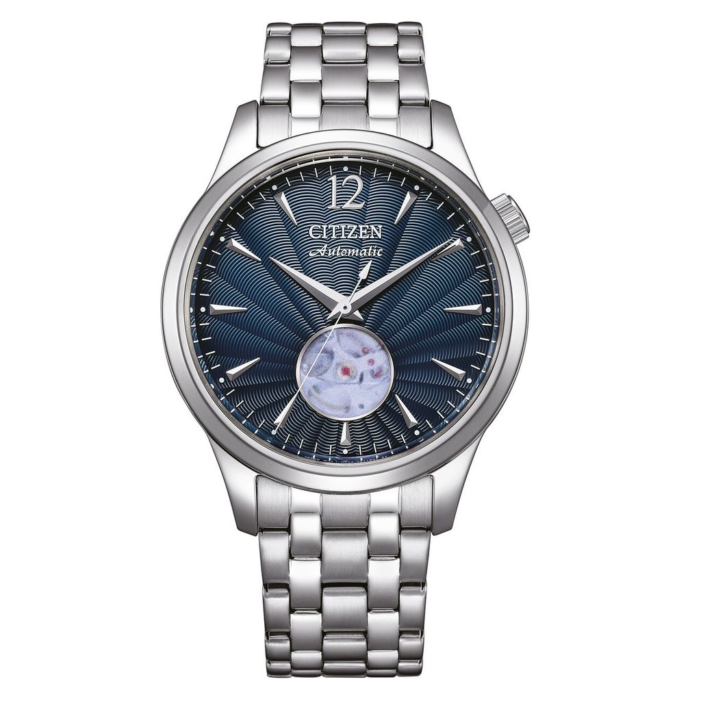 Citizen Herren-Uhr Klassik Blau Automatik Edelstahl-Armband NH9131-73L