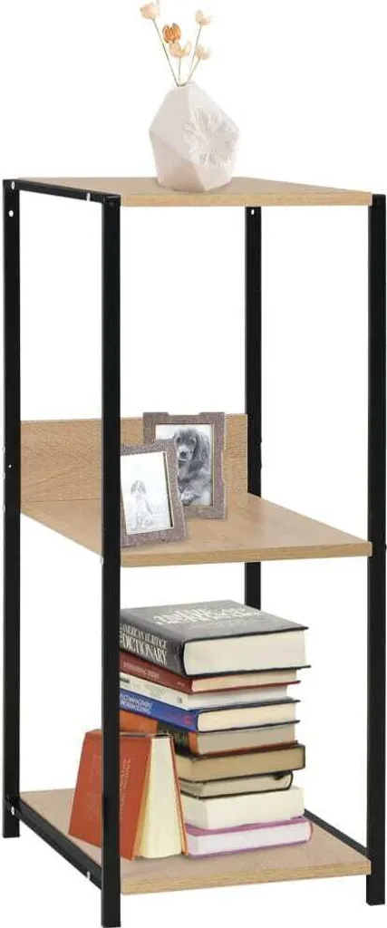 Meuble de bibliothèque pour studio et bureau chêne noir 33cm de largeur