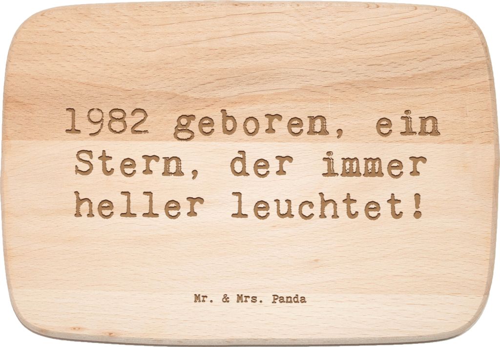 Mr. & Mrs. Panda schneidbrett Spruch 1982 Geburtstag Stern - Transparent - Geschenk, in den 80ern geboren, Alter, Jahrgang, Happy Birthday, immer h...
