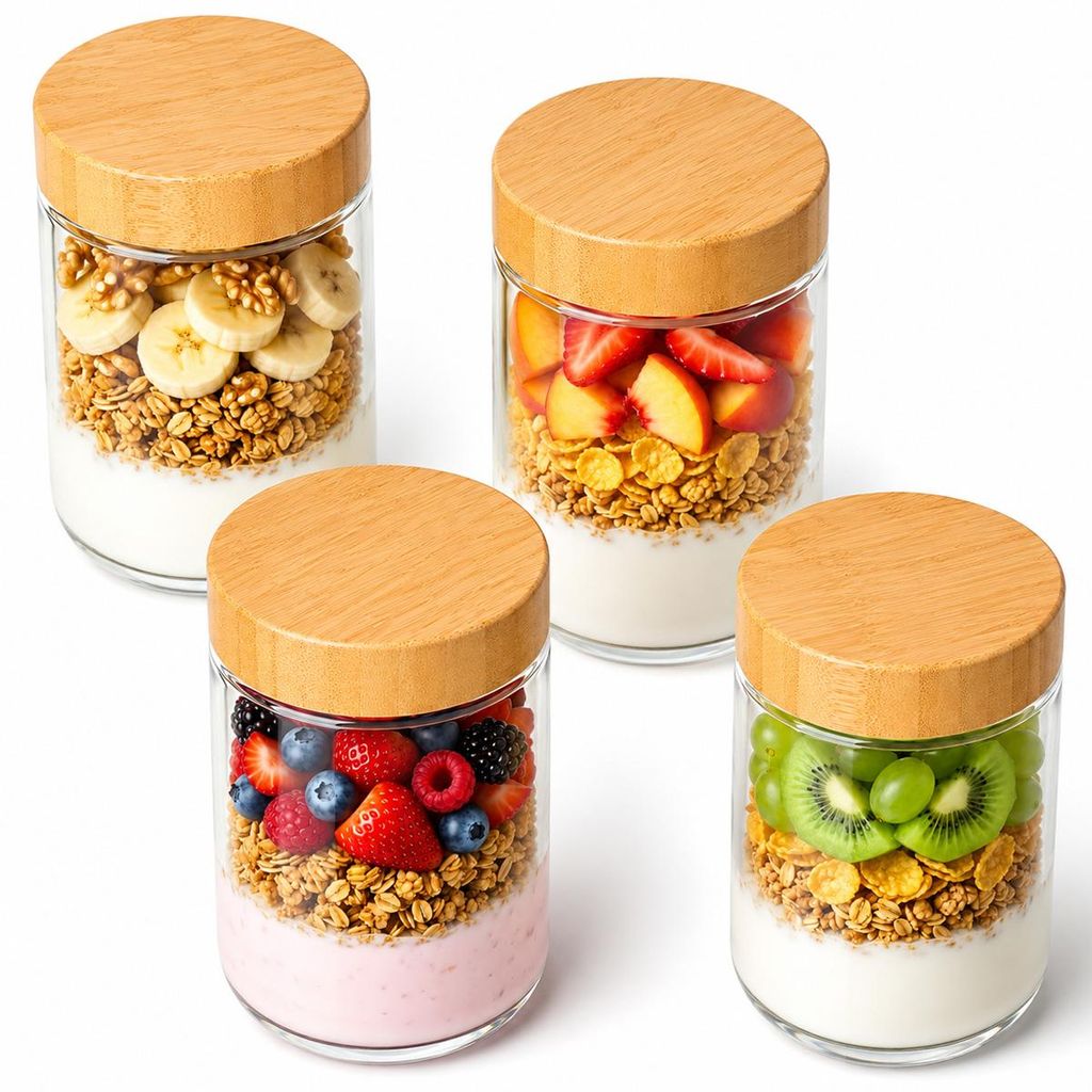 Glas Vorratsdosen Set 4er 500ml auslaufsicher mit Produktbild 