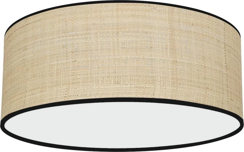 Luminaire de plafond en rotin tressé et osier blanc, diamètre 40 cm