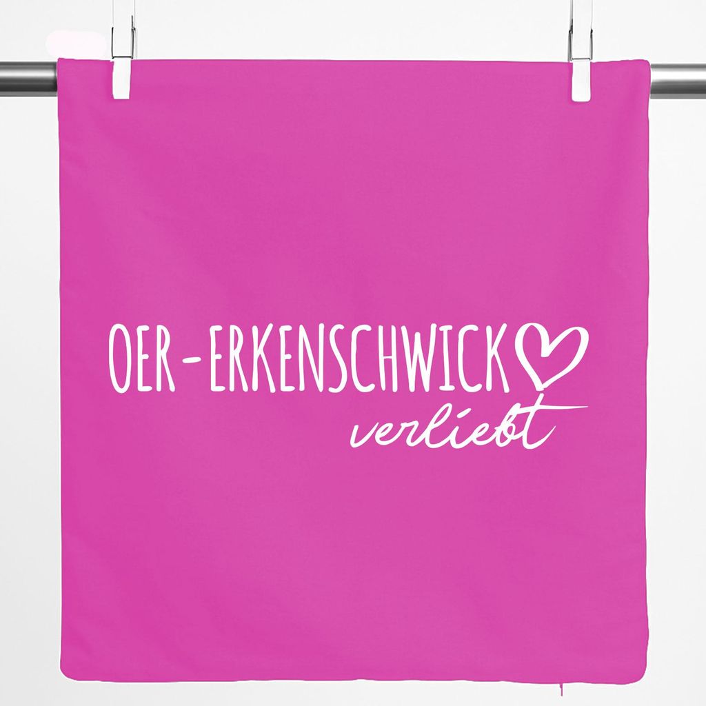 Huuraa Kissenbezug Oer-Erkenschwick verliebt 40x40cm Fuchsia Baumwolle Dekokissenbezug Geschenkidee