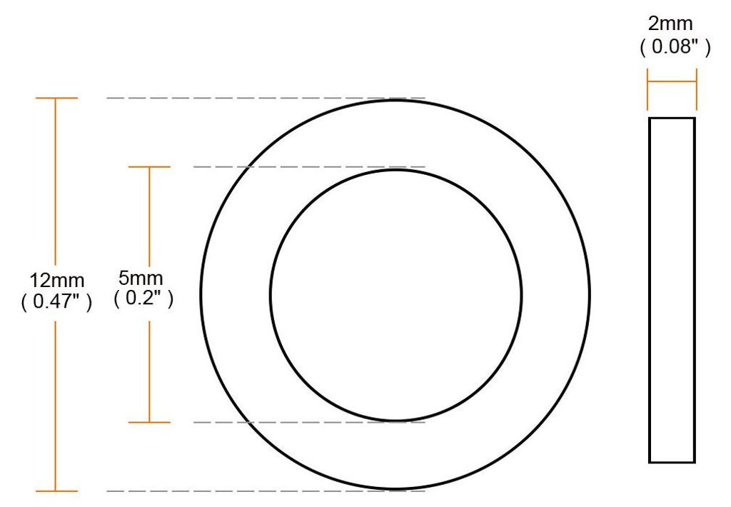 20 Stš¹ck Gummi Unterlegscheiben 12 mm Au?endurchm. 5 mm Innendurchm. 2 mm Dicke fš¹r Wasserschlauch Wasserhahn