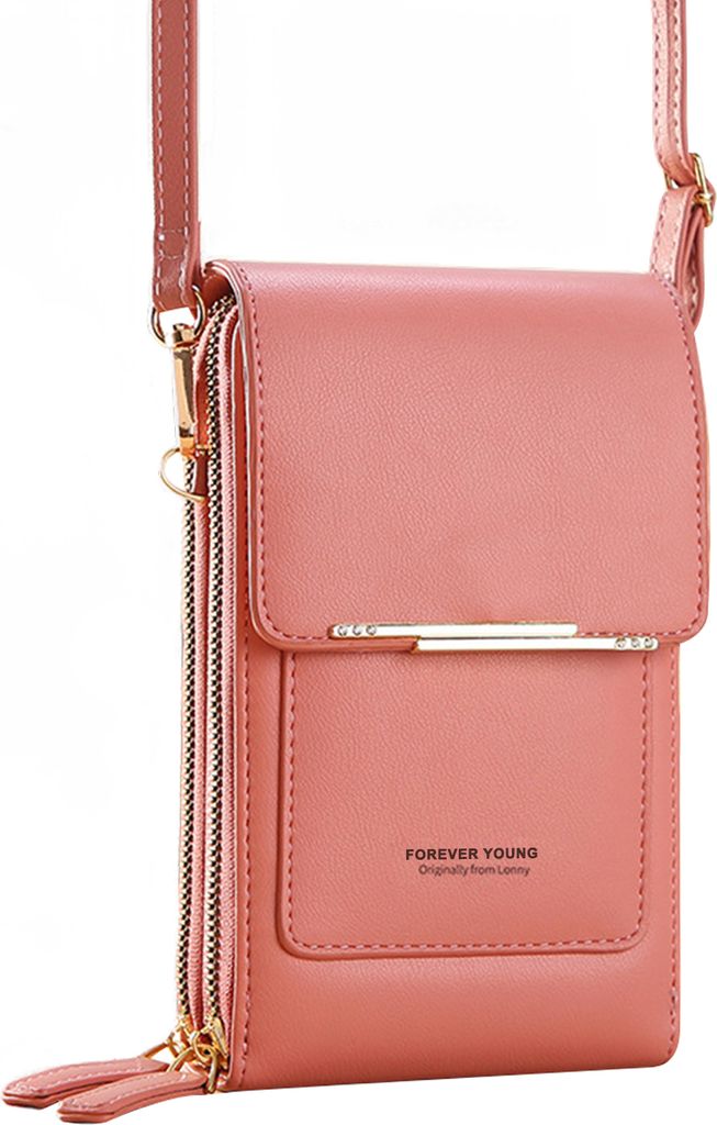 OKWISH Umhängetasche Kleine Umhängetasche Damen, Schultertasche Handytasche Crossbody, Verstellbar Schultergurt Rosa