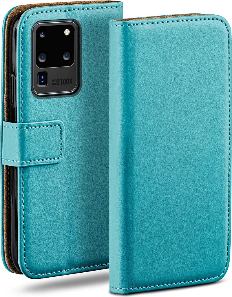 moex Book Case kompatibel mit Samsung Galaxy S20 Ultra / 5G - Hülle 360 Grad klappbar, Türkis