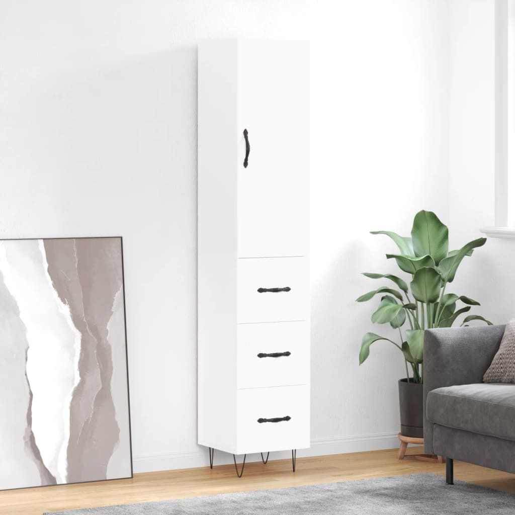 Maison Exclusive - Highboard Weiß 34,5x34x180 cm Holzwerkstoff