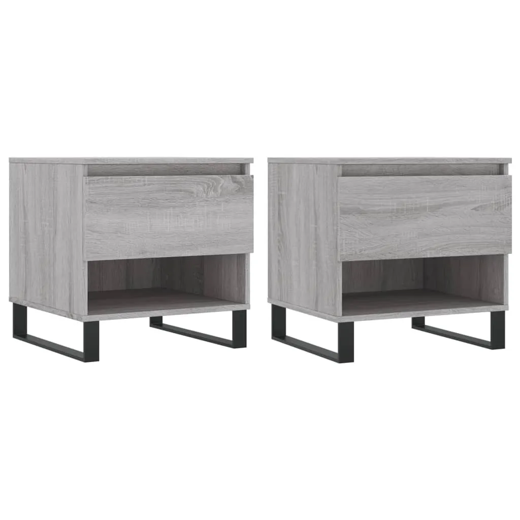 Tavolini Bassi 2 Pezzi Grigio Sonoma 50x50x46 cm Design Minimal