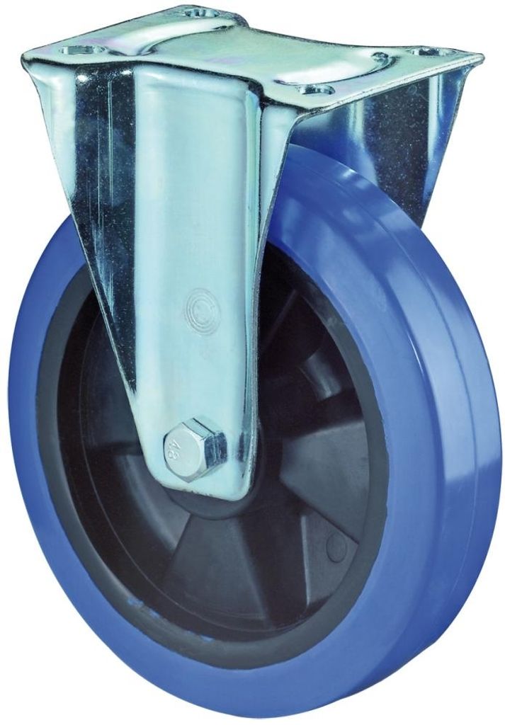 BS Rollen Bockrolle Durchmesser 100mm Tragkraft 140kg Elastic-Vollgummi-Rad Platte 104x80mm - L410.B61.101
