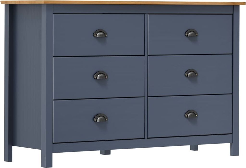 Maison Exclusive - Sideboard Hill Grau 125x40x80 cm Massivholz Kiefer