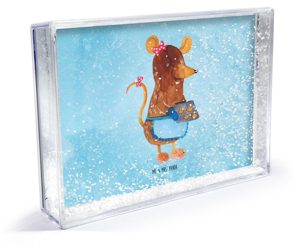 Mr. & Mrs. Panda Bilderrahmen Maus Kekse - Eisblau - Geschenk, Weihnachten, dekoartikel, Plexiglasrahmen, Winter, Plätzchen, Backen, 3D-Rahmen, 3D...