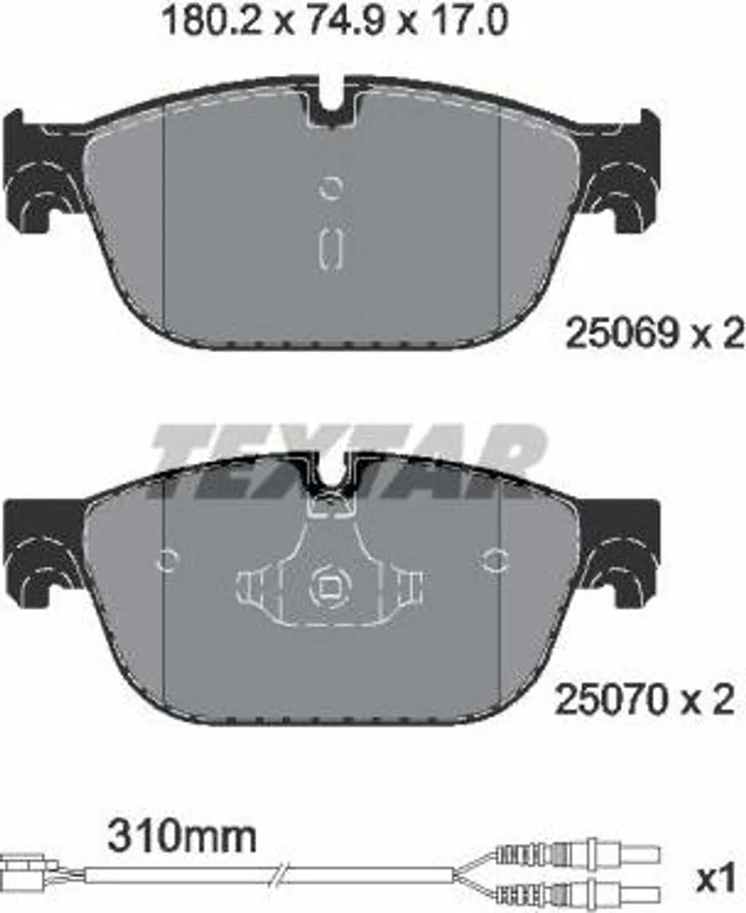 Plaquettes de frein TEXTAR 2506901 pour Peugeot 508 et Citroën C5 C6