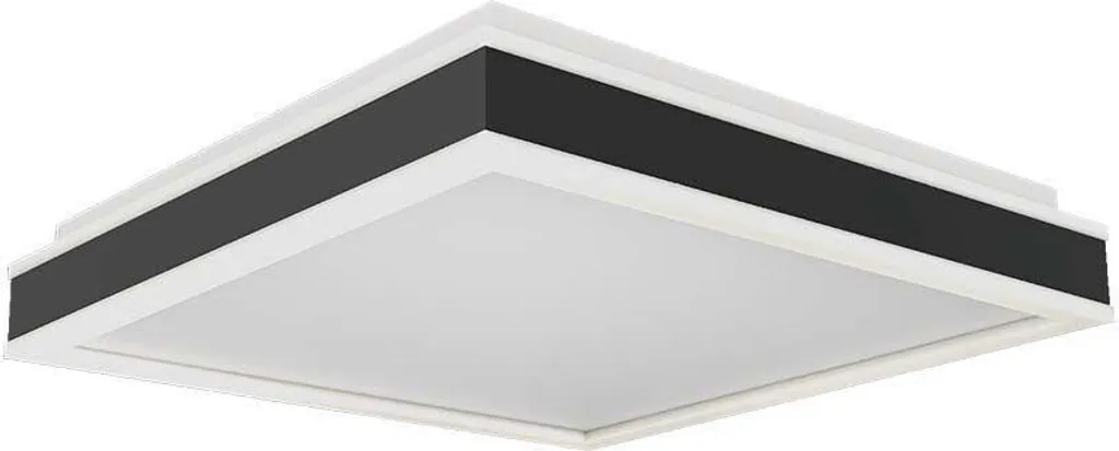 Luminaire de plafond LED carré 40cm en métal noir pour salon et bureau