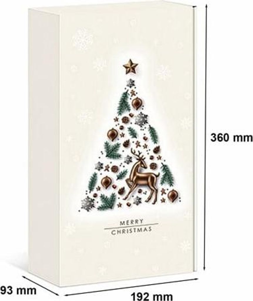 Weihnachtskarton Weiße Weihnachtsbäume 360 x 192 x 93 mm