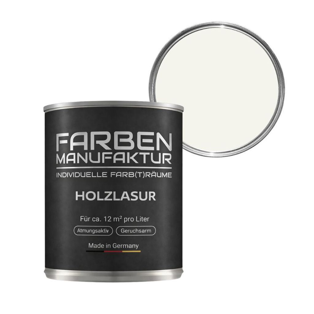 Farben Manufaktur Holzlasur – Reinweiß ca. RAL 9010 – nicht Produktbild 