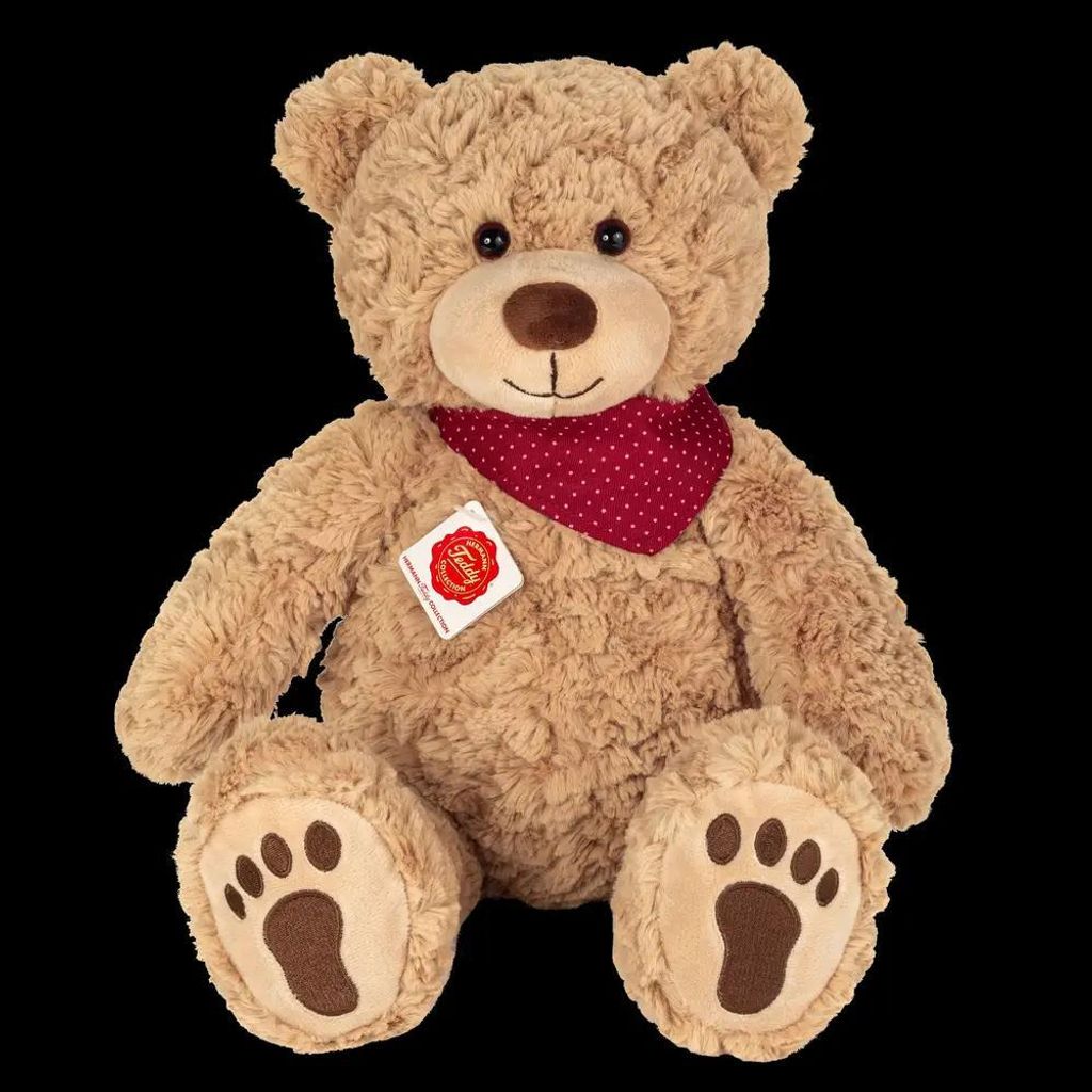 Peluche Ours Chiné avec écharpe rouge - Provence Arômes Tendance sud