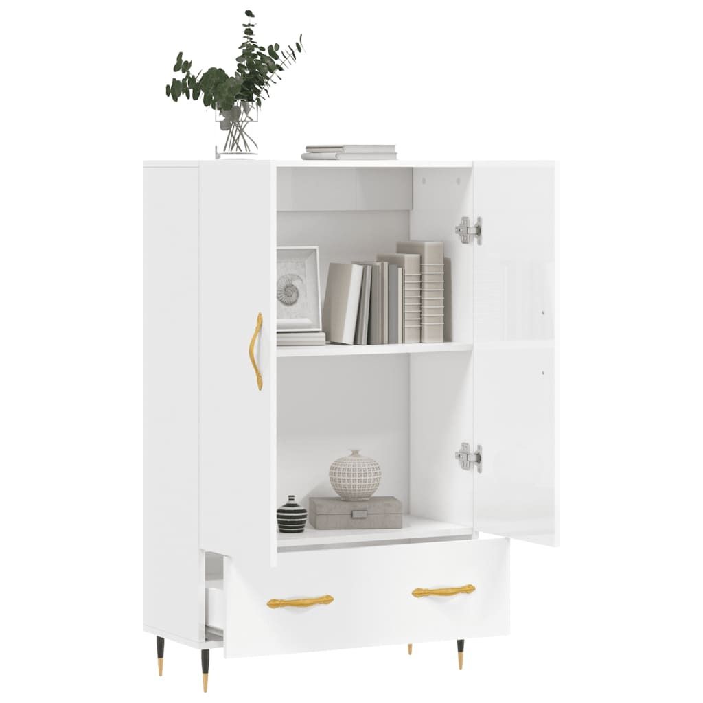 vidaXL Highboard biały wysoki połysk 69,5x31x115 cm Zdjęcie produktu 3