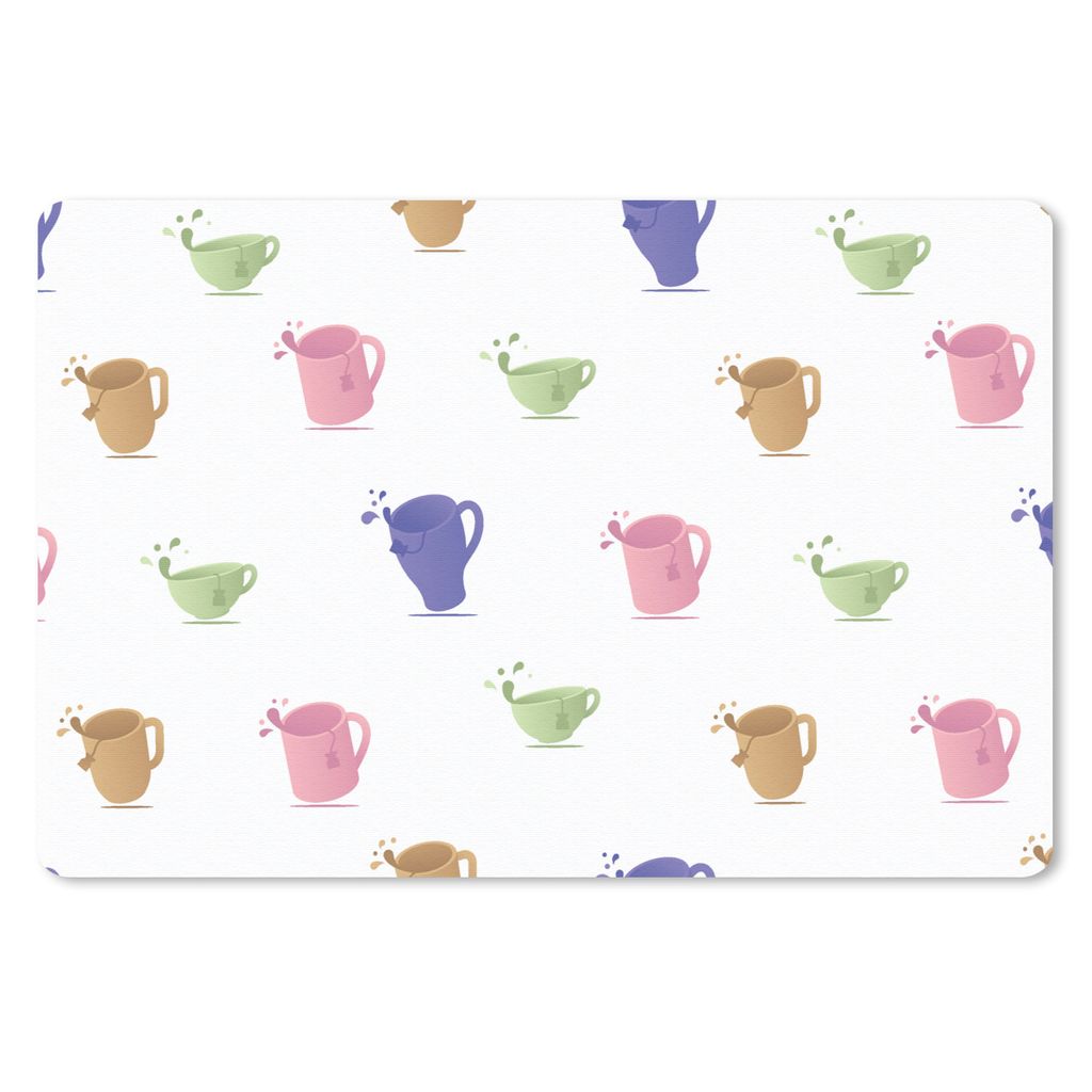 MuchoWow Schreibtischunterlage Muster - Tee - Teetasse 60x40 cm - XXL Mauspad - Großes Mauspad