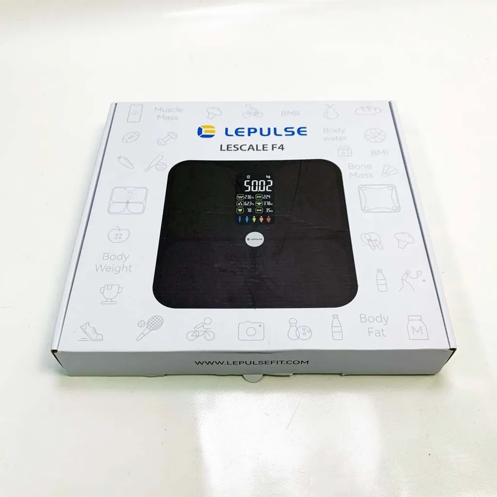 Bilancia Lepulse per il grasso corporeo Lescale F4, bilancia con grasso corporeo e massa muscolare, bilancia personale con analisi del grasso corporeo, bilancia per l'analisi del corpo, bilancia per il corpo ultra precisa, trend, grande display, 15 misure corporee - 6