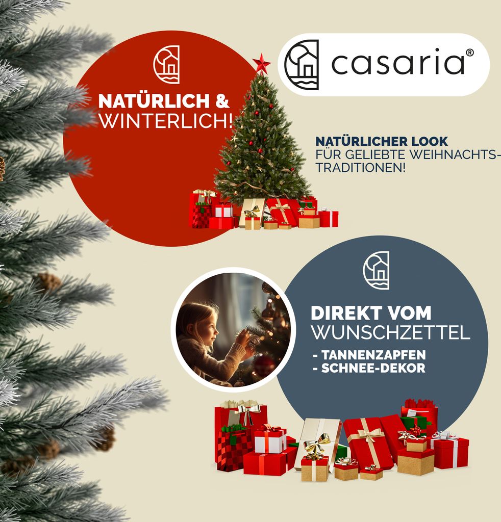 CASARIA® Weihnachtsbaum künstlich 180 cm Schnee-Optik und Produktbild 8
