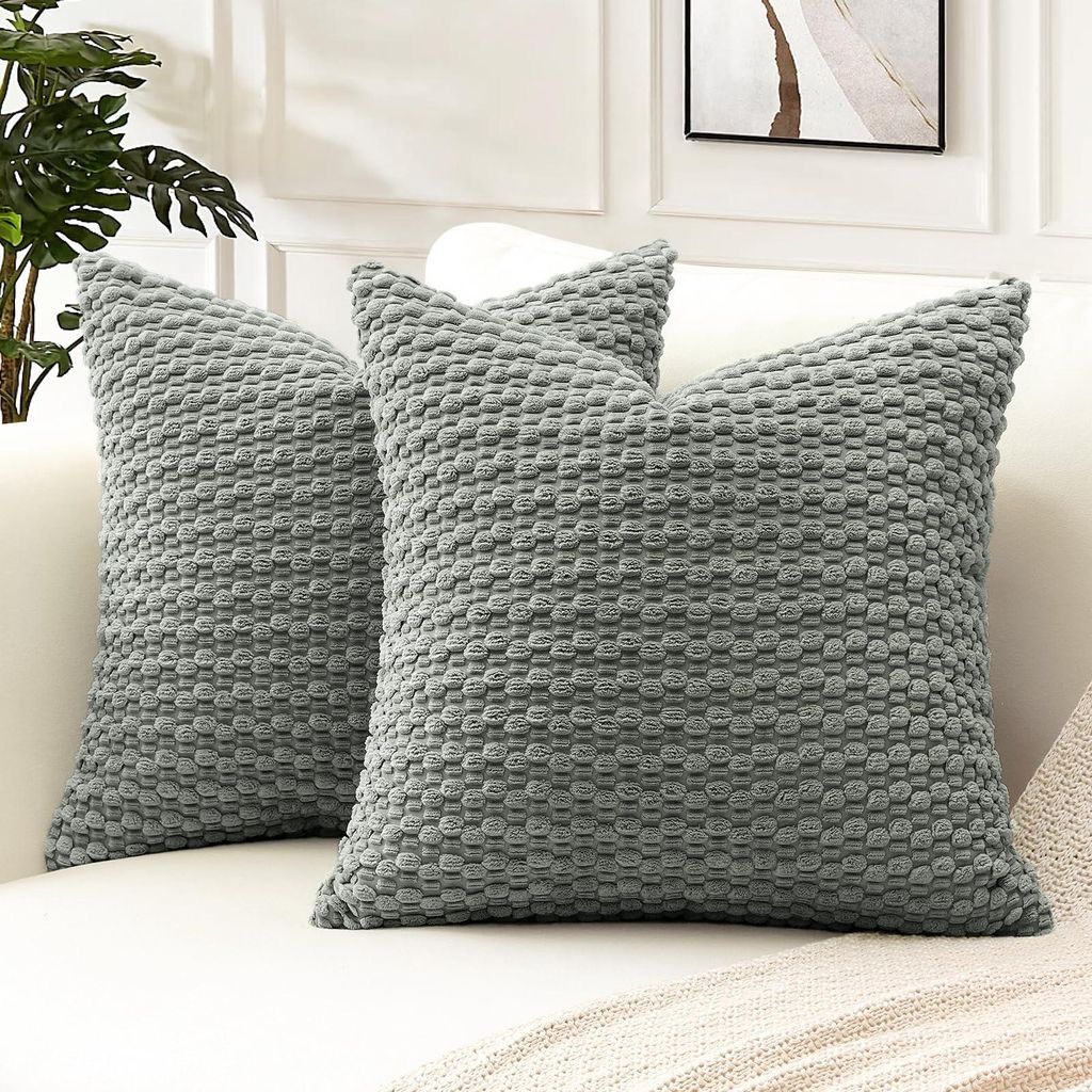 Kissenbezug aus Cord, strukturiert, 40 x 40 cm, geometrisches Muster, weiche Sofakissen, Kissen für Sofa, Schlafzimmer, Wohnzimmer, Büro, Zuhause...