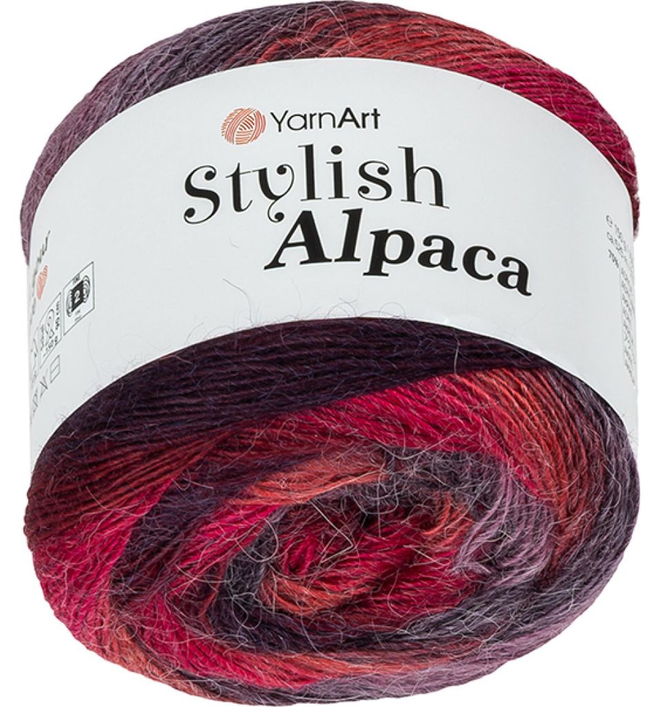 Příze Stylish ALPACA - 150g , 525 m - Červená,Fialová Obrázek produktu 