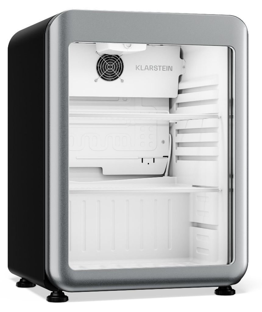 Klarstein Audrey Evo Getränkekühlschrank 65 L – Getränkekühler mit Glastür, LED-Beleuchtung, einstellbare Temperatur 0–10 °C, 2 Regalböd...