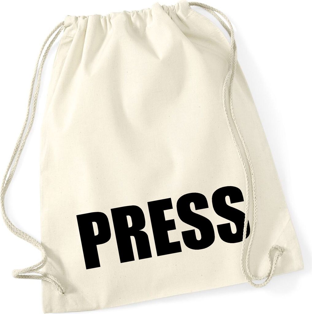 Huuraa Turnbeutel Press Schriftzug 12 Liter Natural Baumwolle Rucksack Geschenkidee