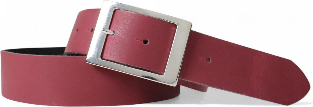 FRONHOFER Gürtel 3,8 cm rechteckige Gürtelschnalle silber, echt Ledergürtel Damen