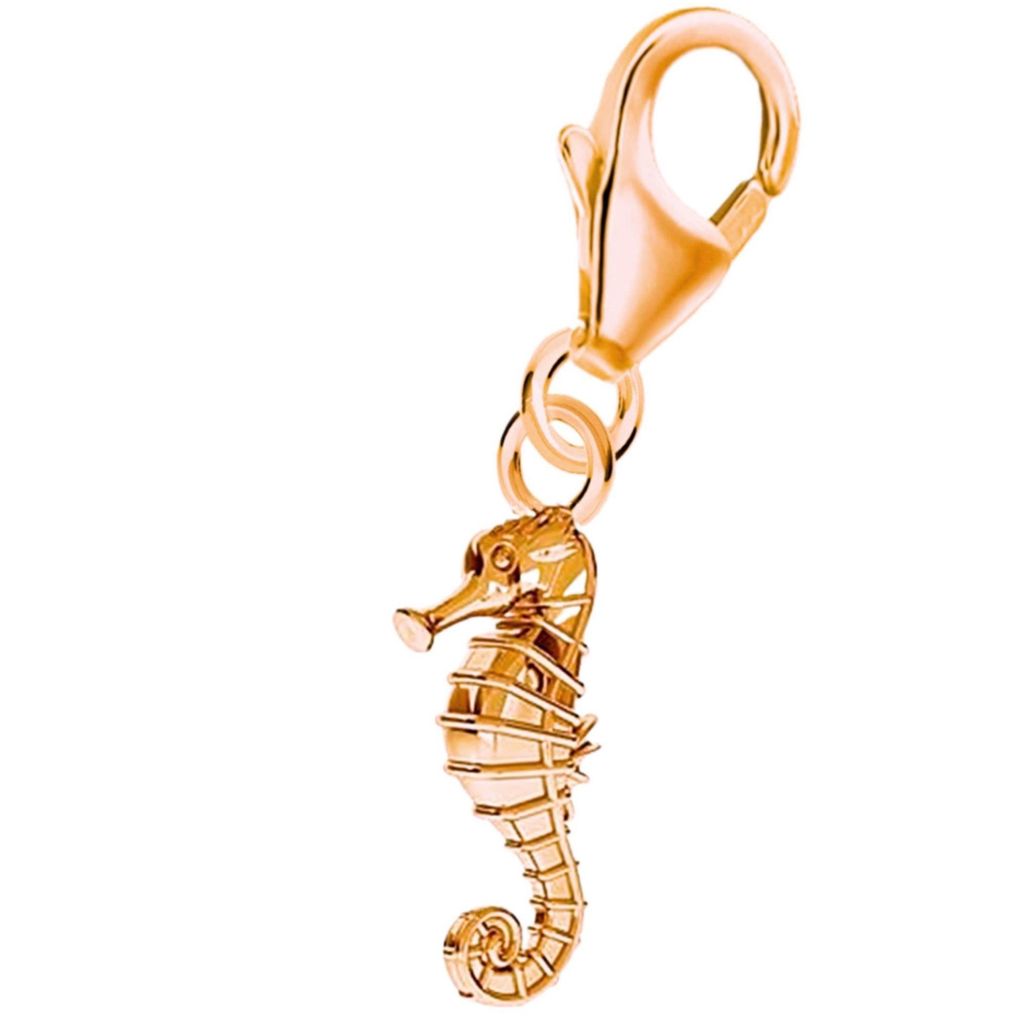 Seepferdchen Charm Anhänger für maritime Träume I Rosegold