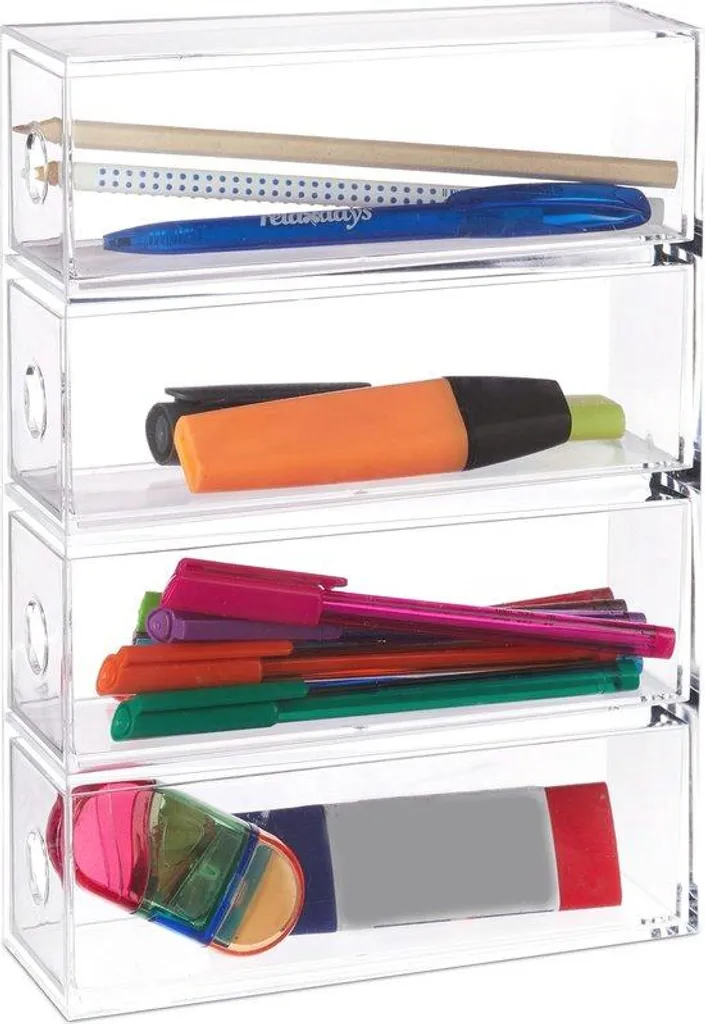Organiseur Transparker à 4 tiroirs en acrylique transparent robuste