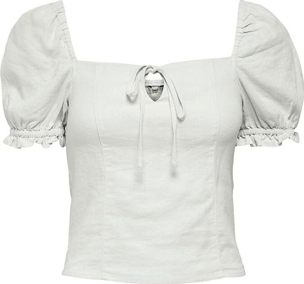 Only Caro Puff Linen Blend Kurzarm-oberteil Weiß XS Frau Weiß XS