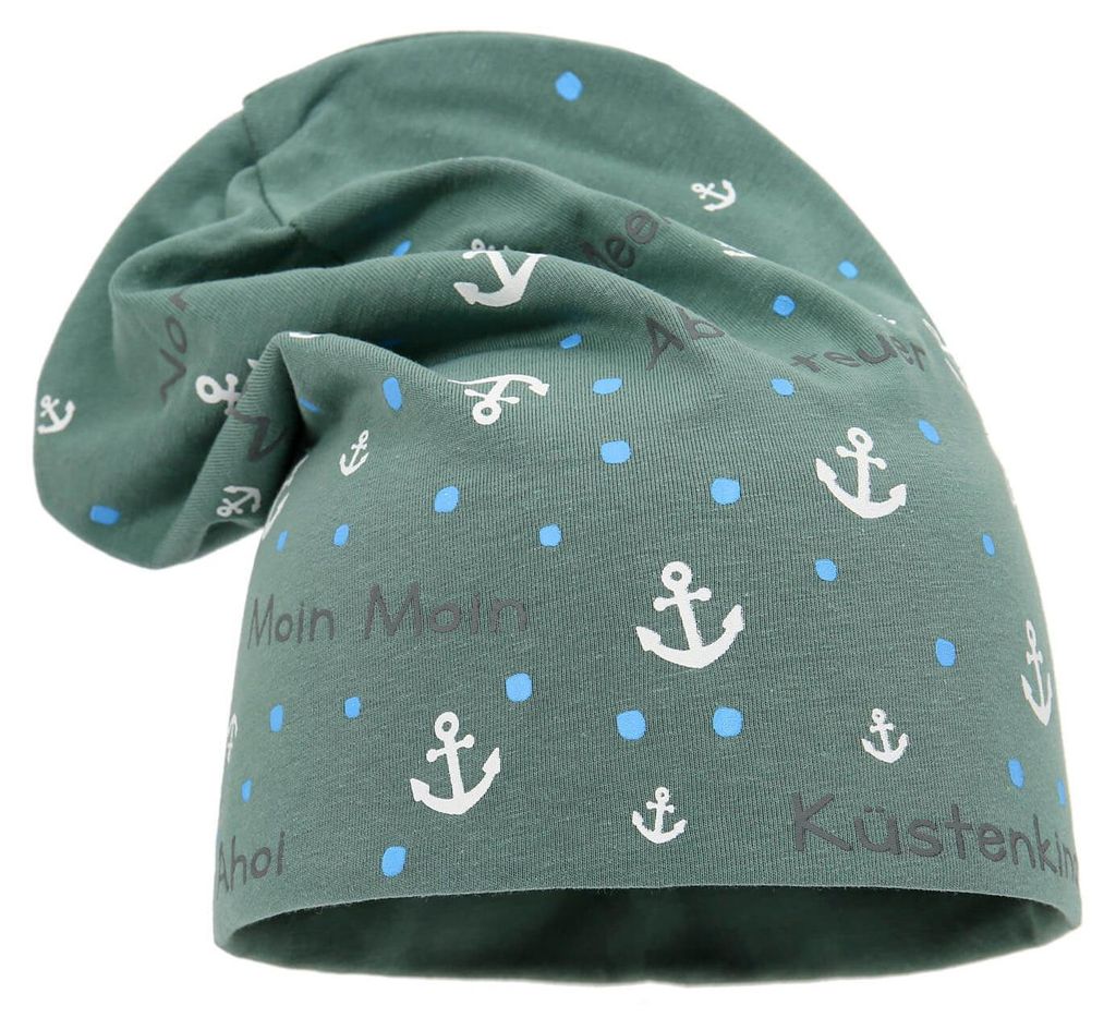 Leoberg Kinder Beanie Mütze Mädchen Jungen - Uni Kinderbeanie in 103110-Grün-46