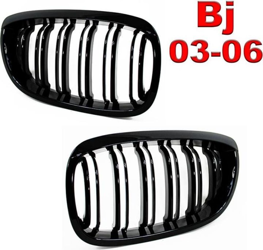 Premium Sport Kühlergrill schwarz Doppelsteg passend für BMW E46 Cabrio Coupe 03-06