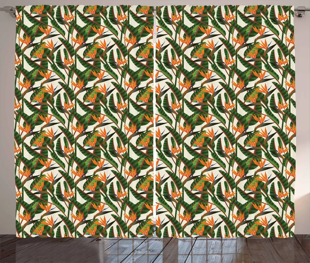 Coppia Tende 280x175 ABAKUHAUS - Botanica Multicolore con Ganci