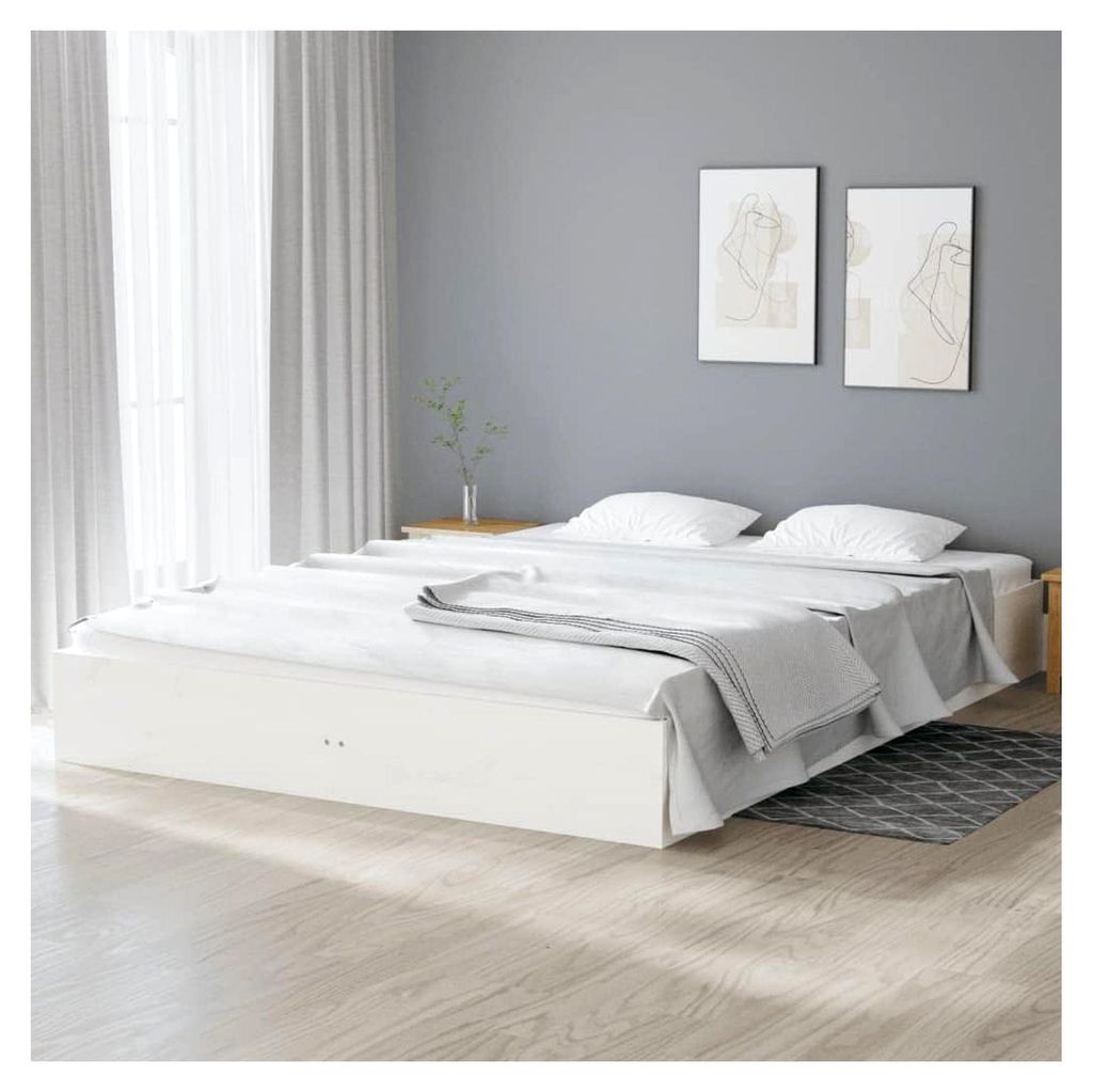 Bettgestell Weiß aus Massivholz 160x200 cm