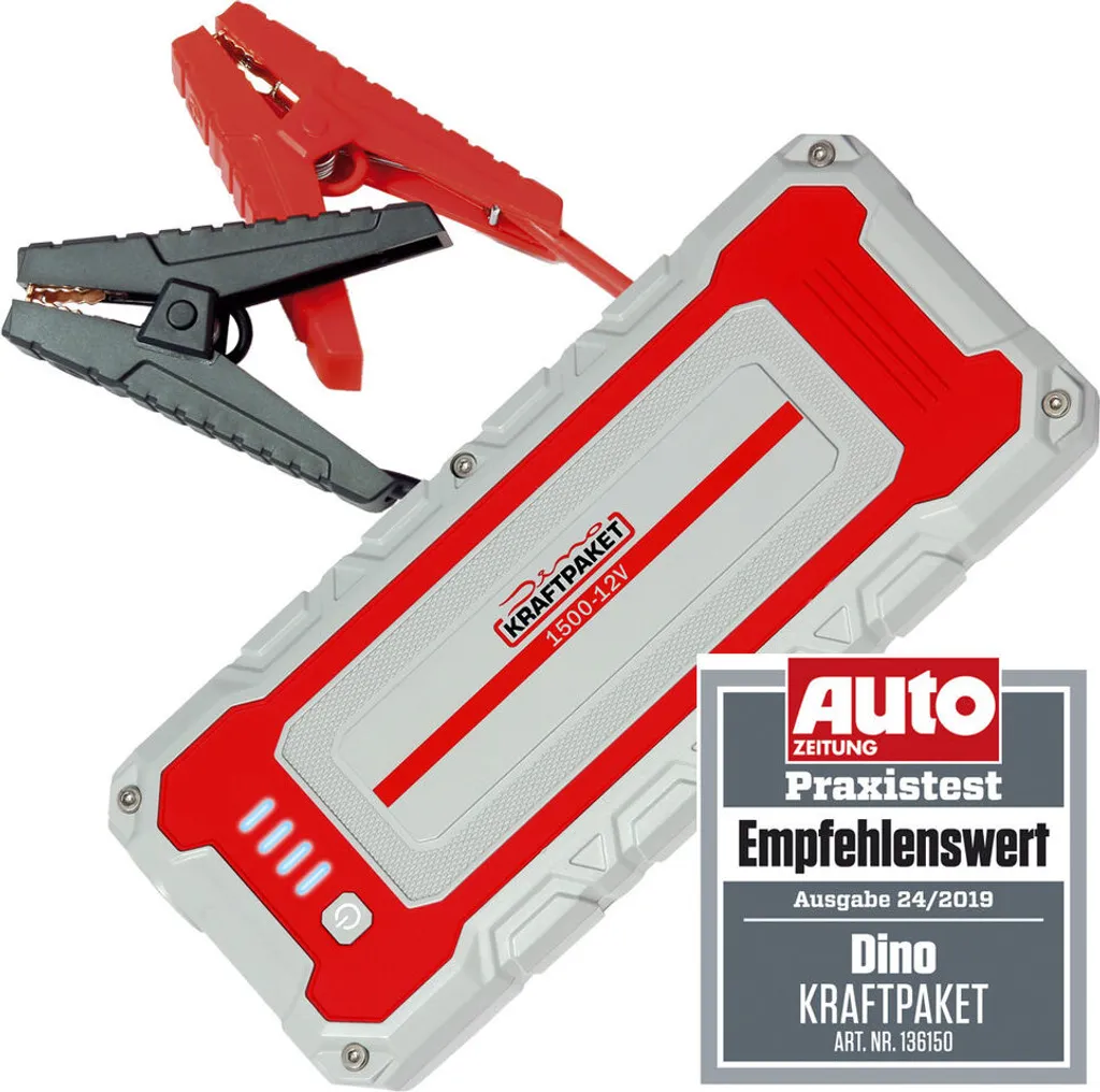 Démarreur 1500A Dino Kraftpaket VP 136150 : Puissance 12V et Powerbank