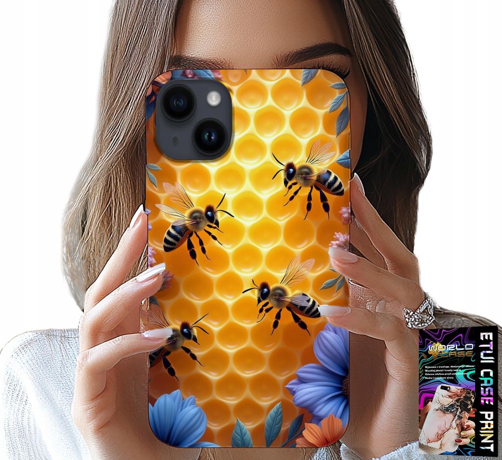 Fall Für Iphone 14 Plus - Bienenstock Wabe Zurück Fall